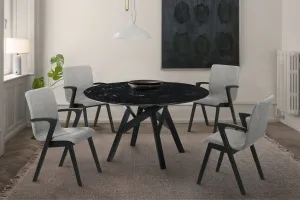 Venus and Varde Black 5-Piece Dining Set