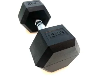 VEO Rubber Hex Dumbbell 15KG