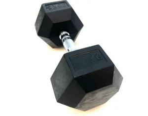 VEO Rubber Hex Dumbbell 20KG