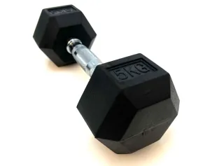 VEO Rubber Hex Dumbbell 5KG