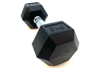 VEO Rubber Hex Dumbbell 8KG