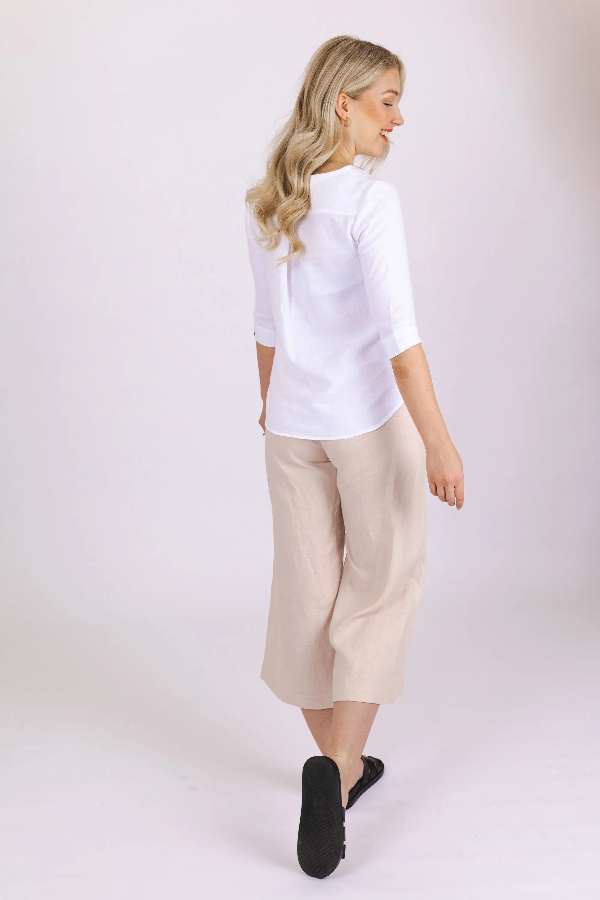 Vera Linen Blouse Coconut Milk White