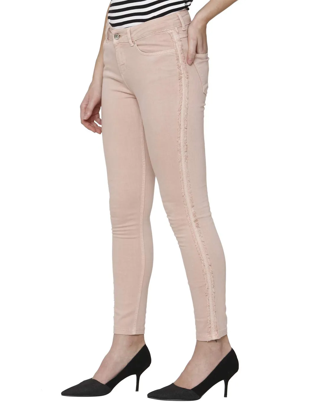 Vero Moda Women's Skinny Fit Jeans (2043147002_Misty Rose_26)