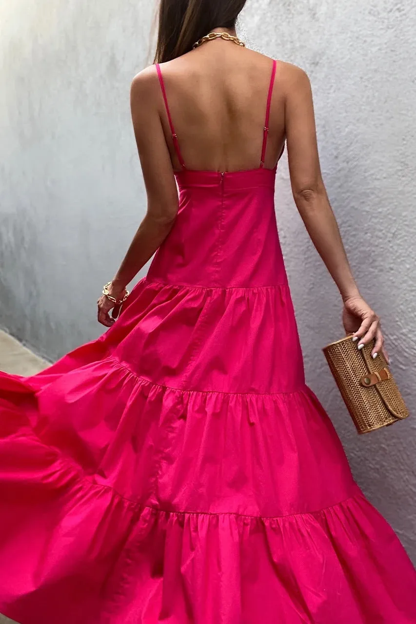 Verona fuchsia maxi dress