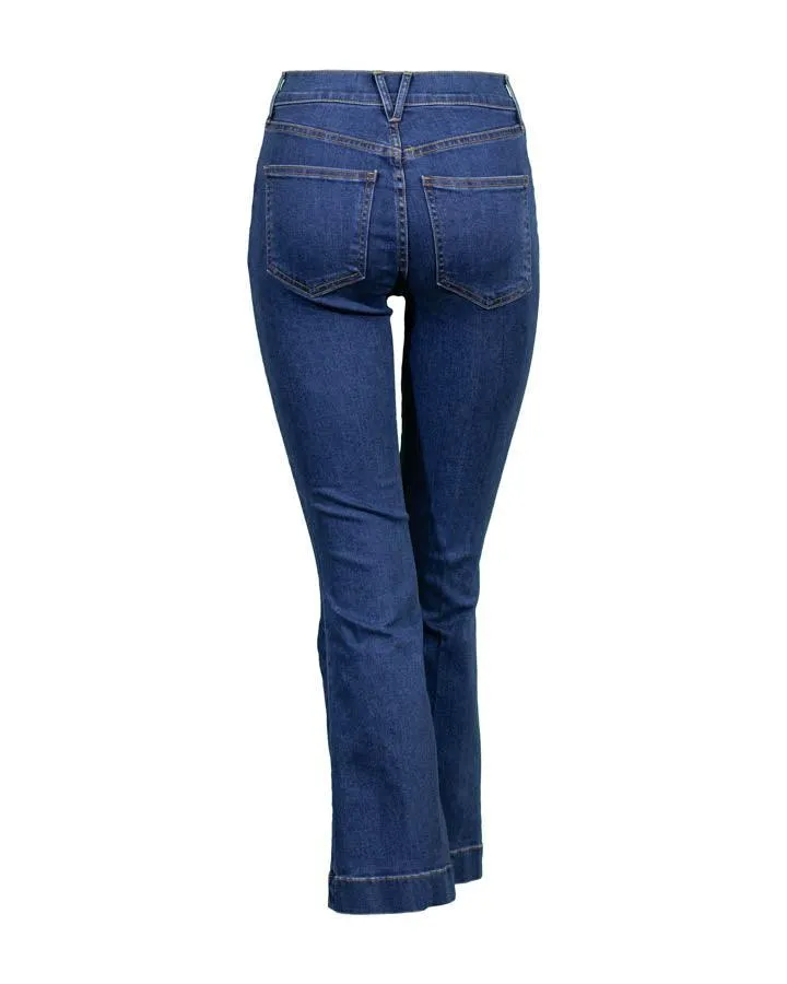 Veronica Beard Carson Ankle Flare Jeans Bright Blue