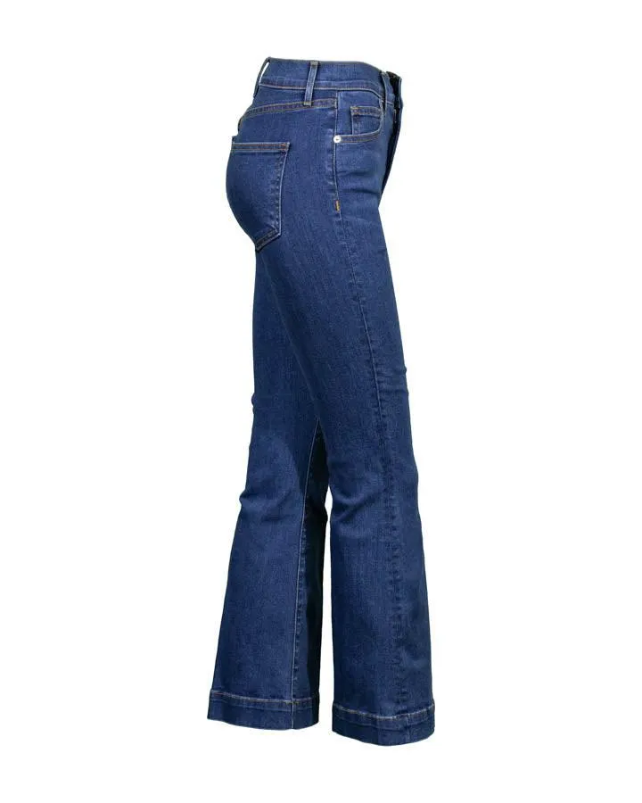 Veronica Beard Carson Ankle Flare Jeans Bright Blue