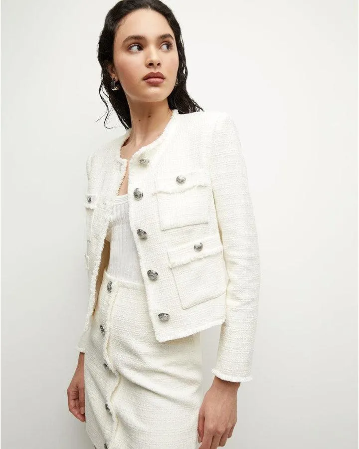 Veronica Beard Olbia White Tweed Jacket