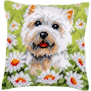 Vervaco Stamped Cross Stitch Cushion Kit 16"X16" Dog*