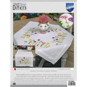 Vervaco Stamped Table Runner Cross Stitch Kit 16"X40" Spring Flowers*