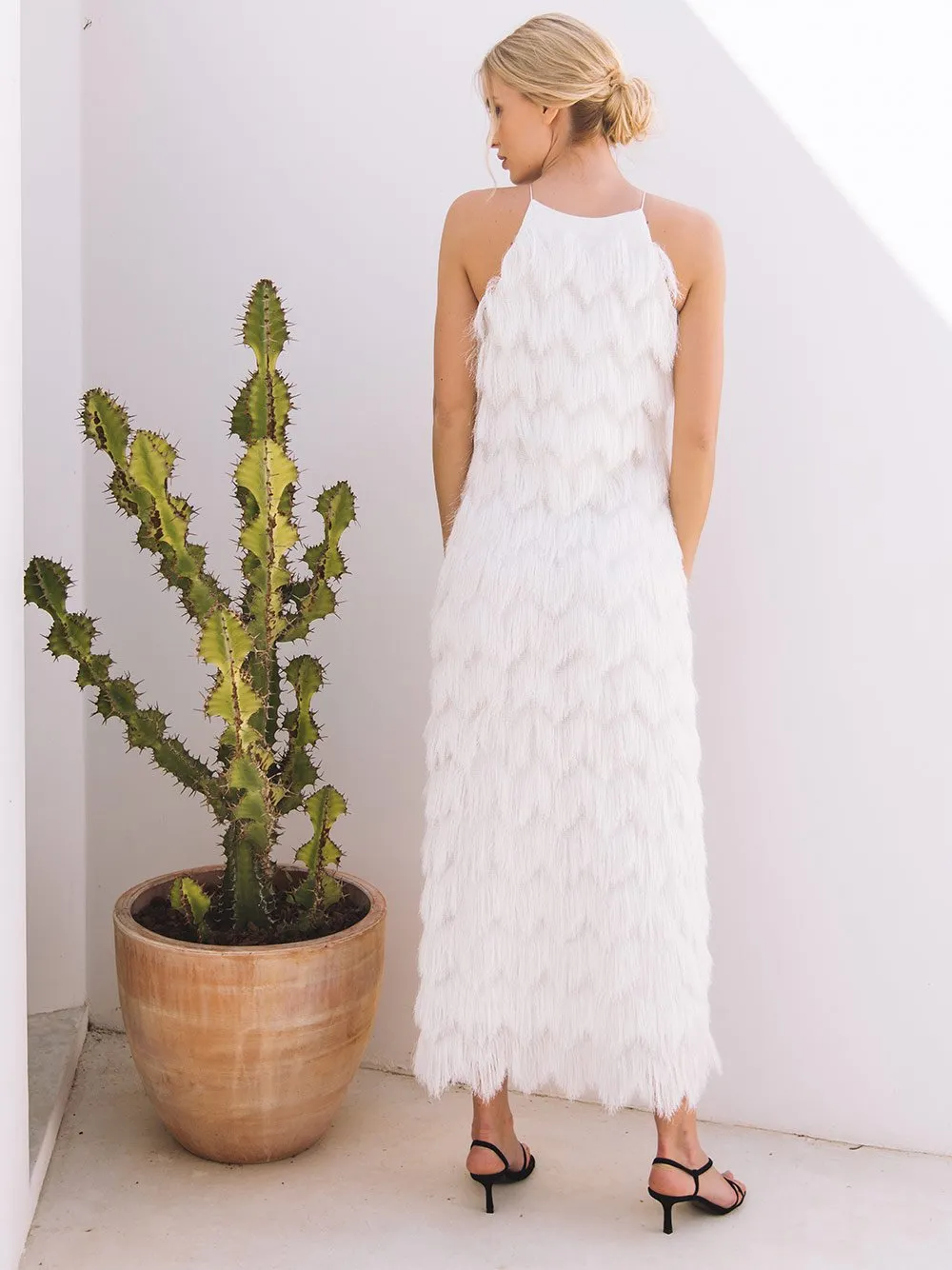 VESTIDO BRANCO FRANJAS