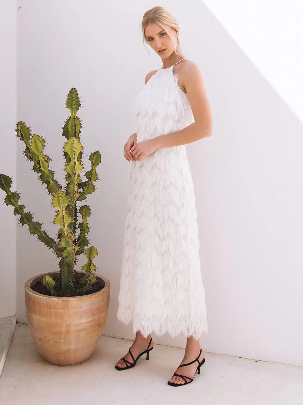 VESTIDO BRANCO FRANJAS