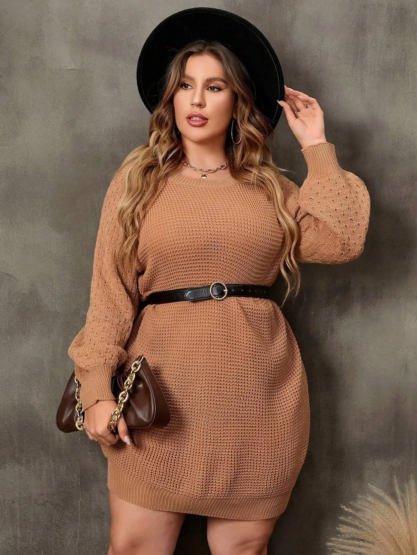 Vestido De Manga Longa Plus Size - Rowan