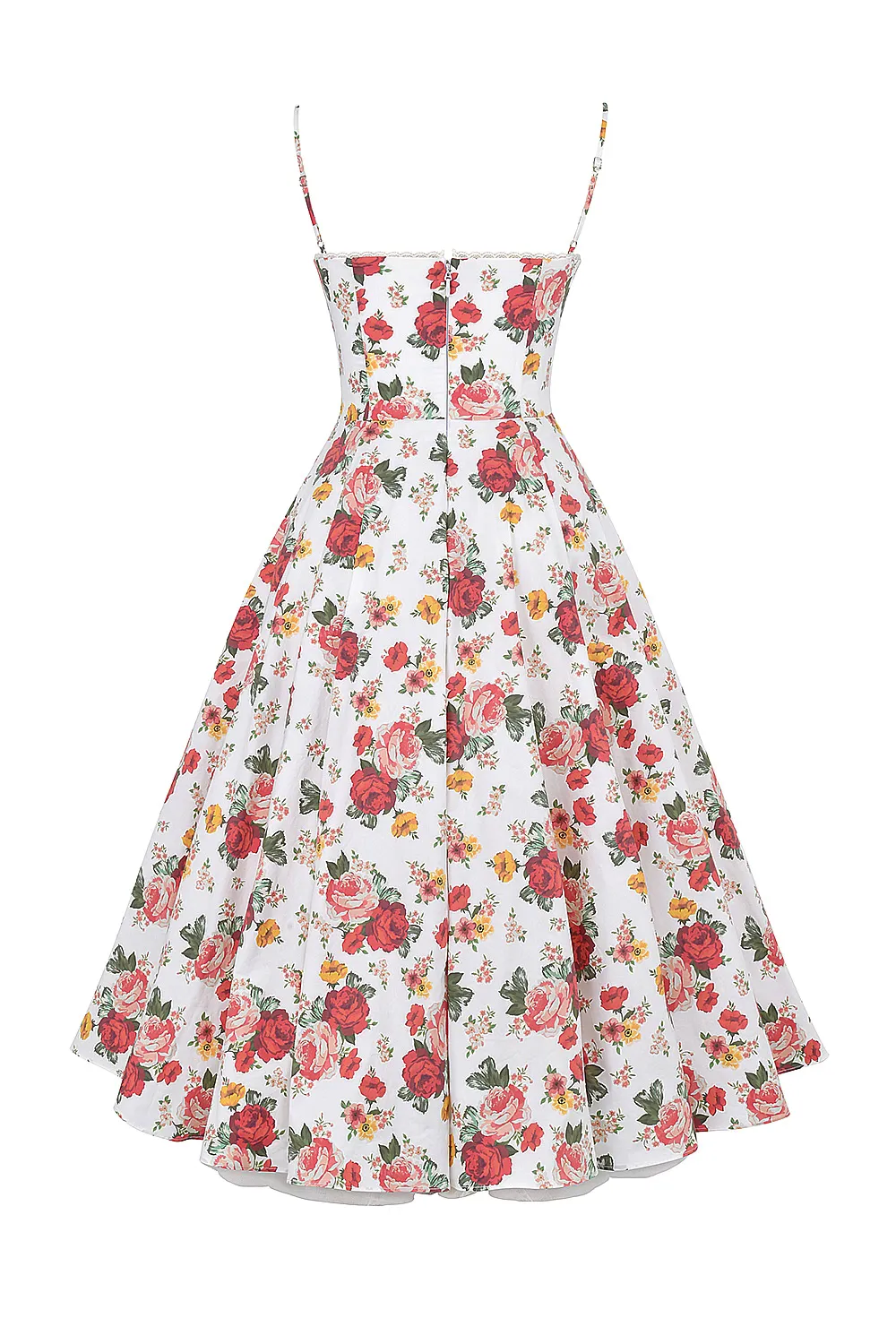 Vestido Midi Floral Modelador Com Forro em Tule Modelo Mademoiselle