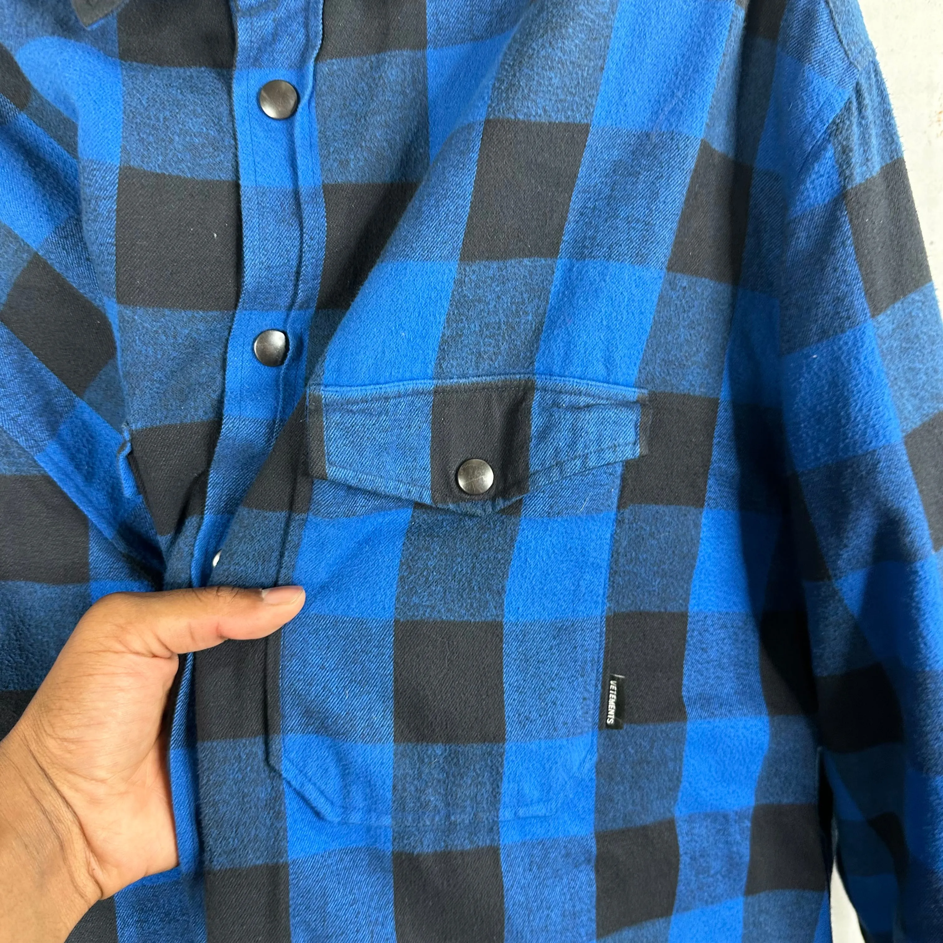 VETEMENTS Oversized Blue Chemises Flannel