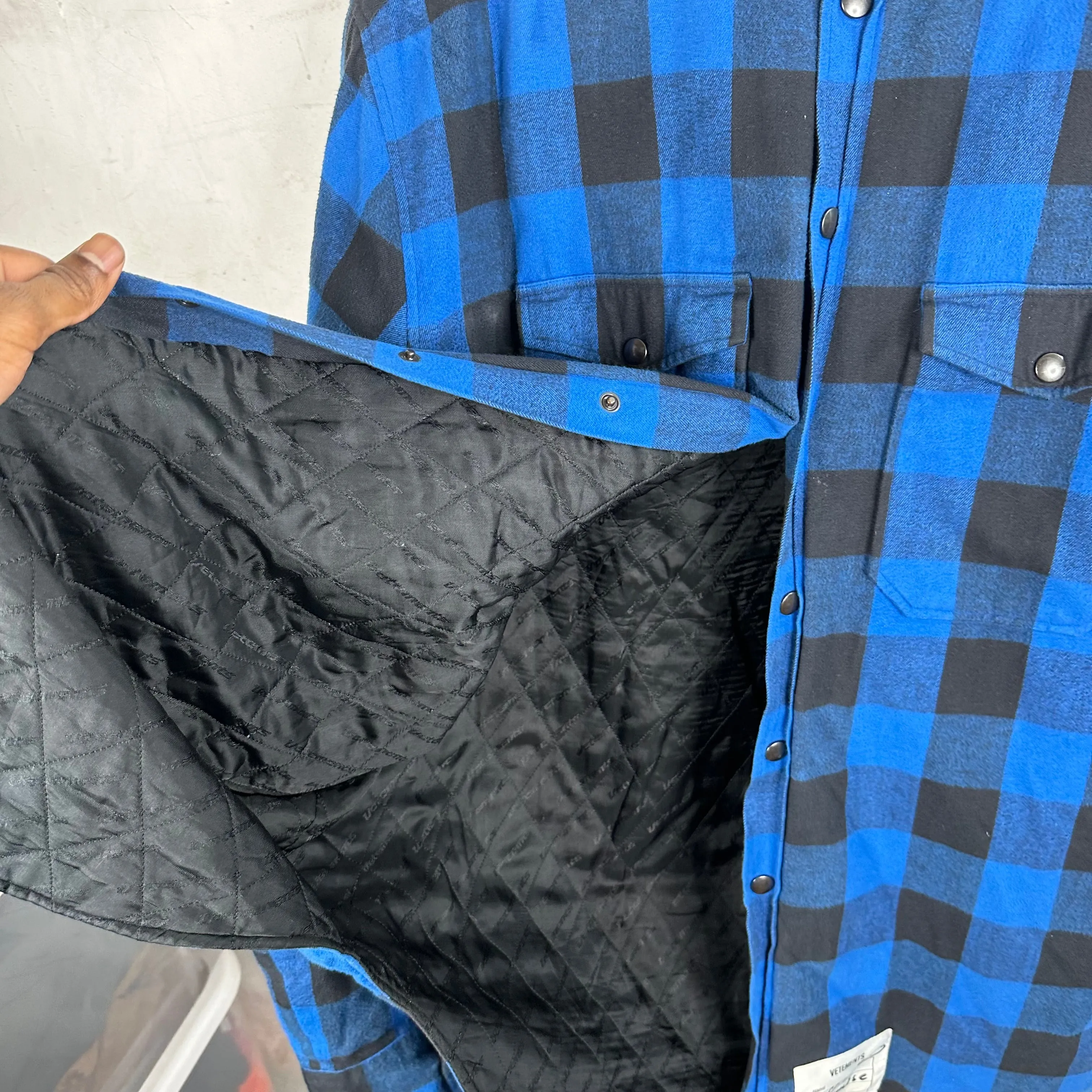 VETEMENTS Oversized Blue Chemises Flannel