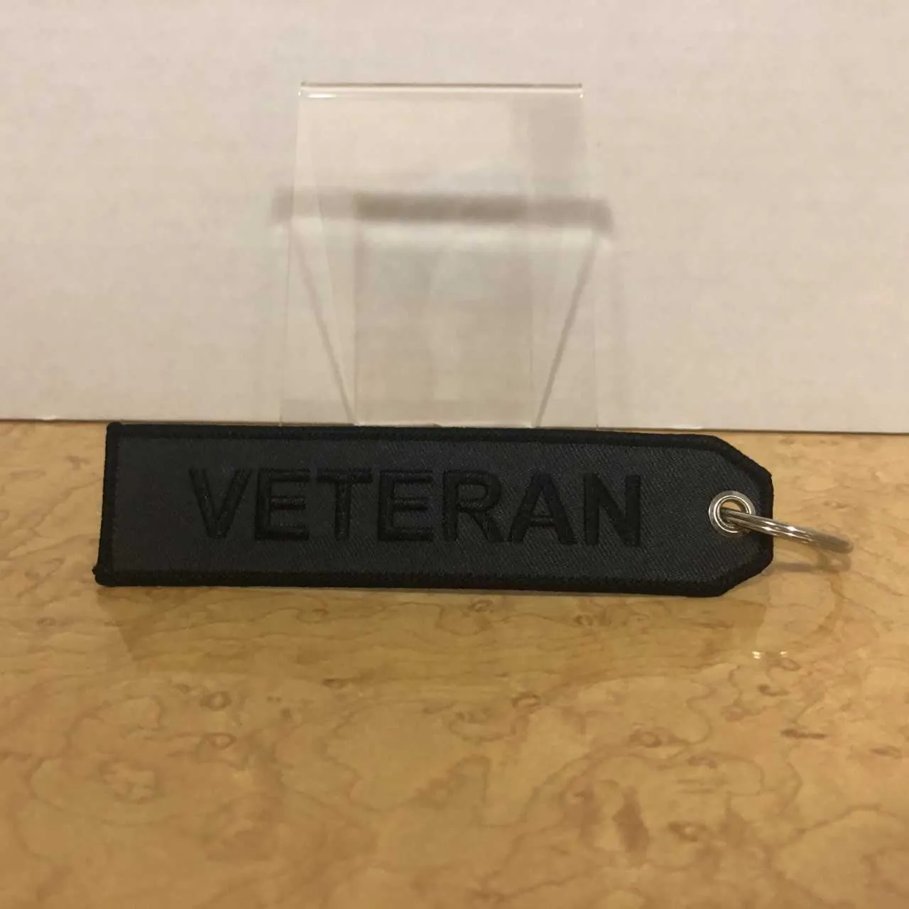 Veteran Embroidered Keychain