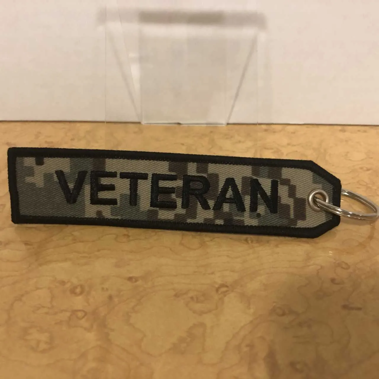 Veteran Embroidered Keychain