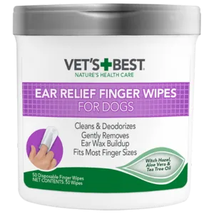 Vet's Best Ear Finger Wipes for Dogs & Cats 50 count