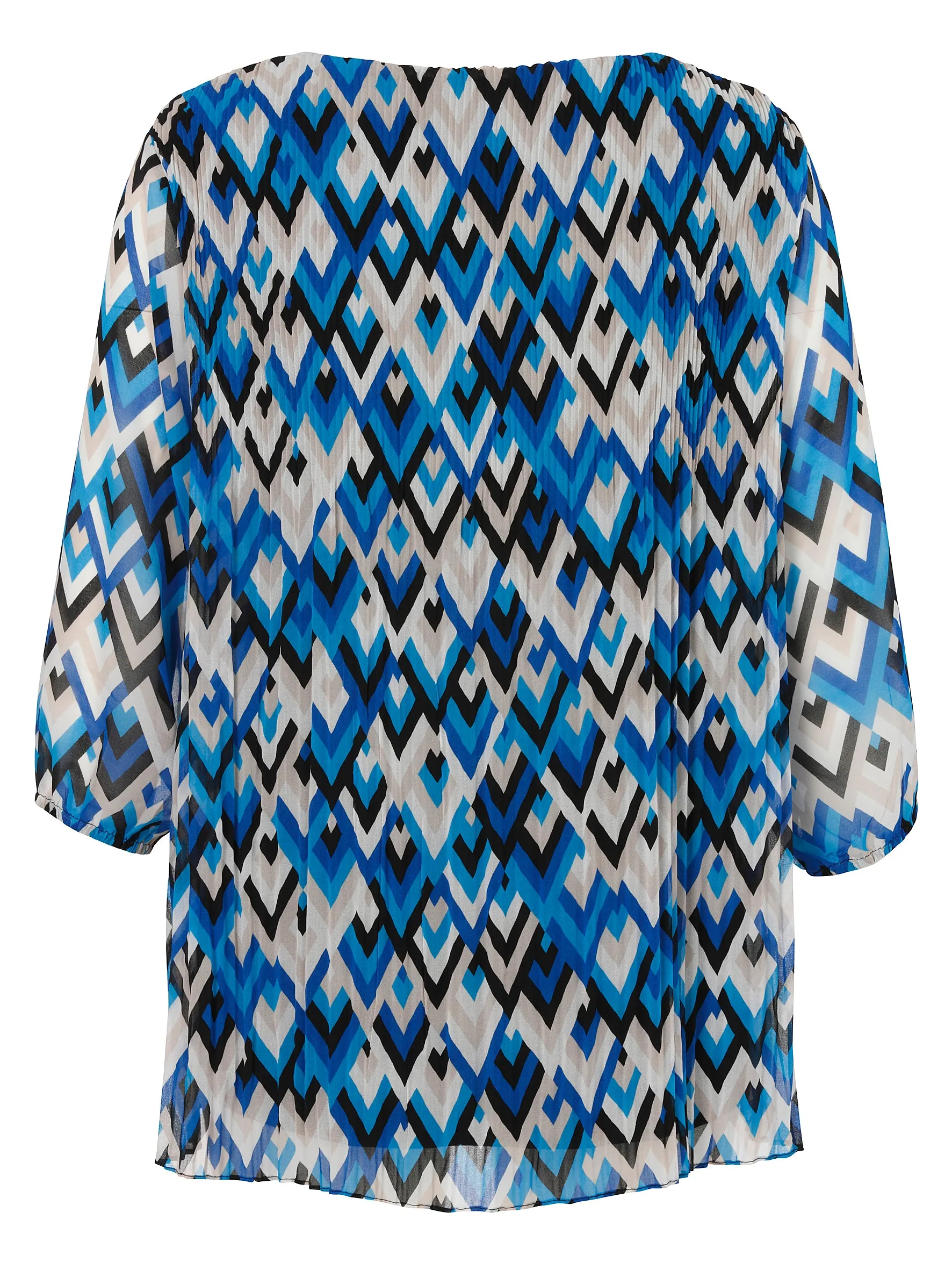 Via Appia Due Geo Print Top in Blue