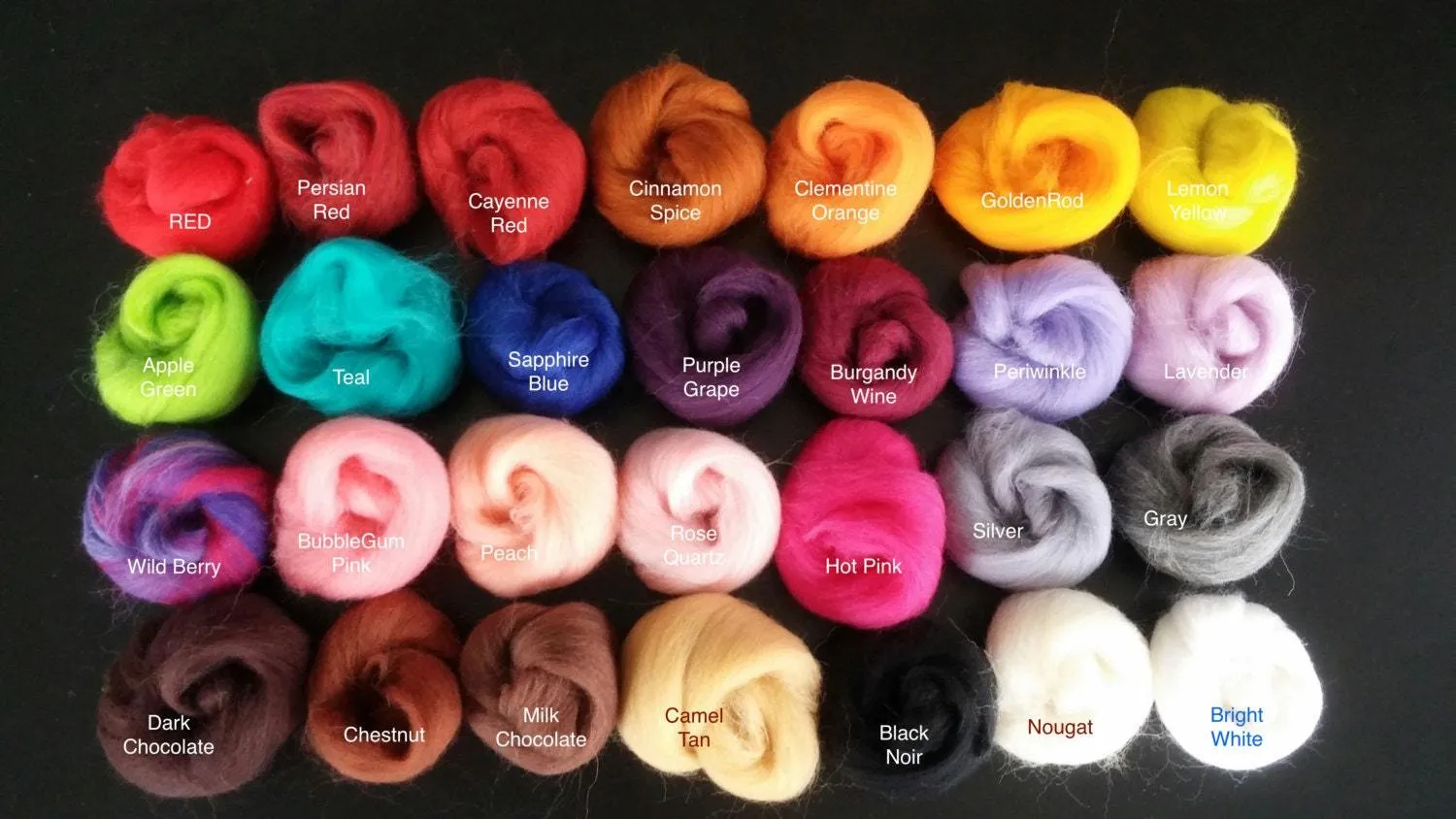 Vibrant Merino Wool Roving 4oz