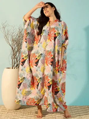 Vibrant Moods Freesize Boho Kaftan Nightdress For Women