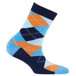 Vibrant Sky Argyle Kids Crew Socks