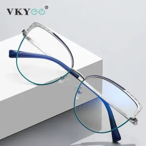 Vicky Womens Full Rim Large Cat Eye Round Alloy Reading Glasses Pfd3112