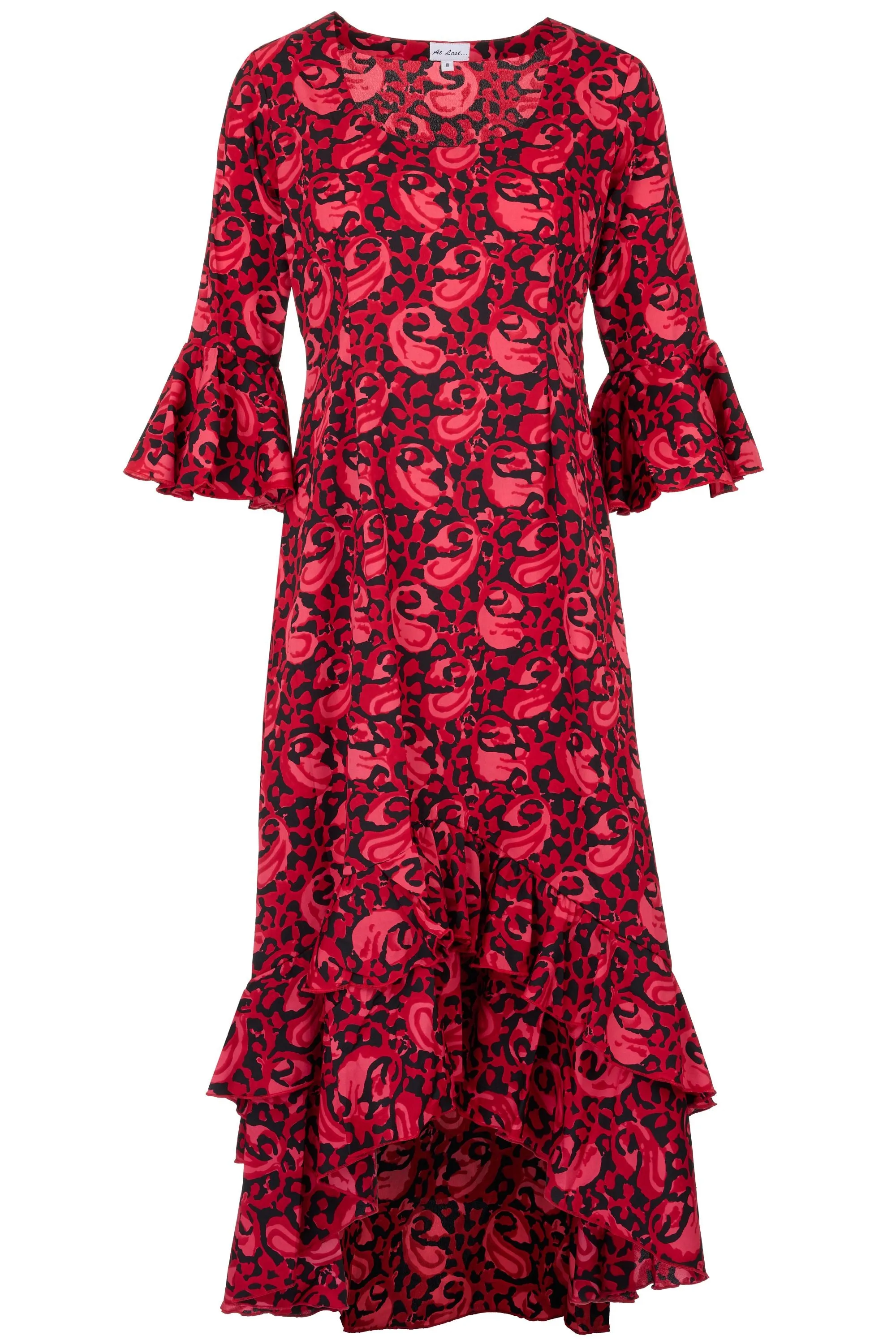 Victoria Midi Dress in Cranberry Swirl