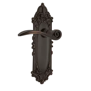 Victorian Long Plate with Swan Lever in Timeless Bronze