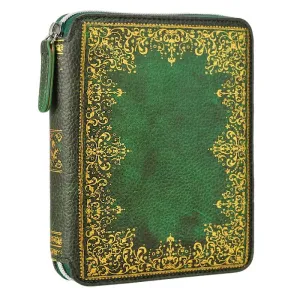 Victoria's Journals Zippered Vegan Leather Portfolio - Vintage Green