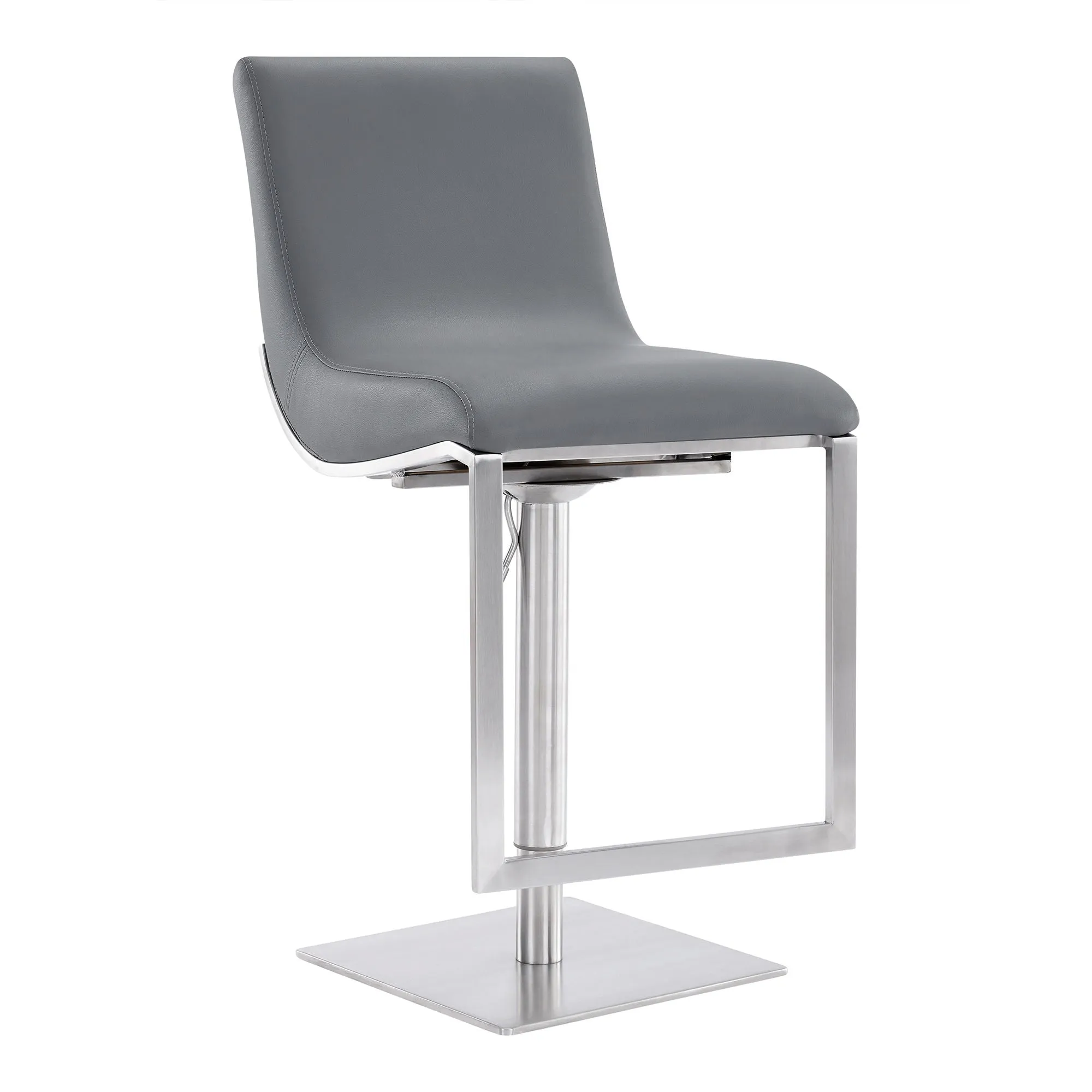 Victory - Contemporary Swivel Barstool - Brushed / Gray