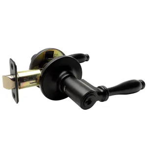 Villa Entry Door Lever, Matte Black