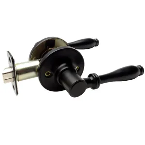 Villa Passage Door Lever, Matte Black