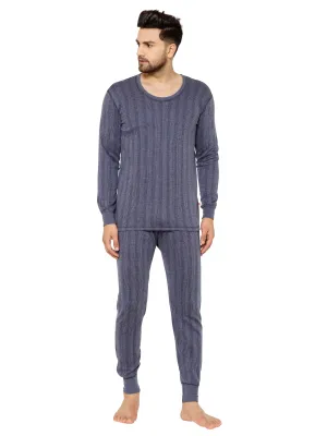 Vimal Jonney Blue Thermal Top - Bottom Set For Men's