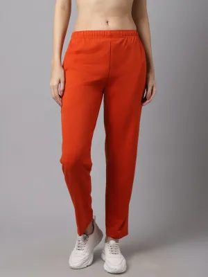 Vimal Jonney Fleece Regular-Fit Rust Trackpant for Women