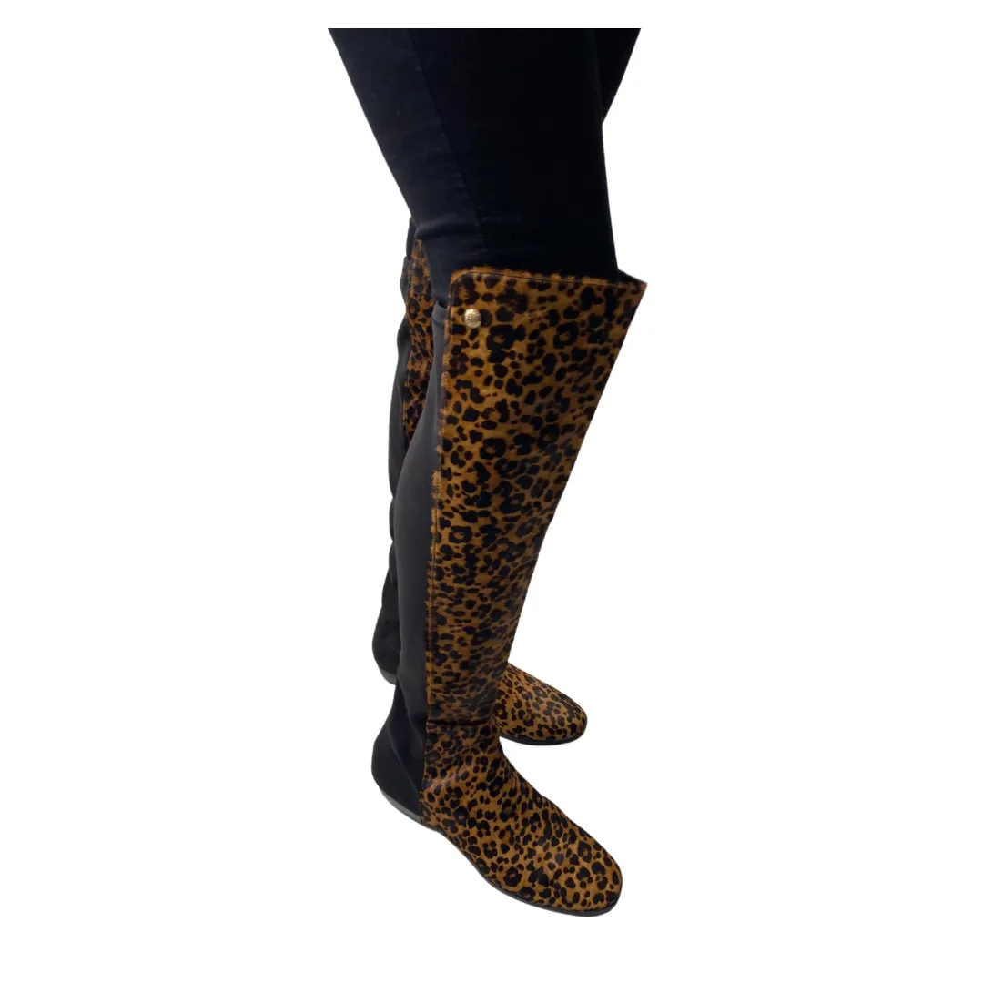 VINCE CAMUTO Leopard Print Overknee Boots SIZE 40