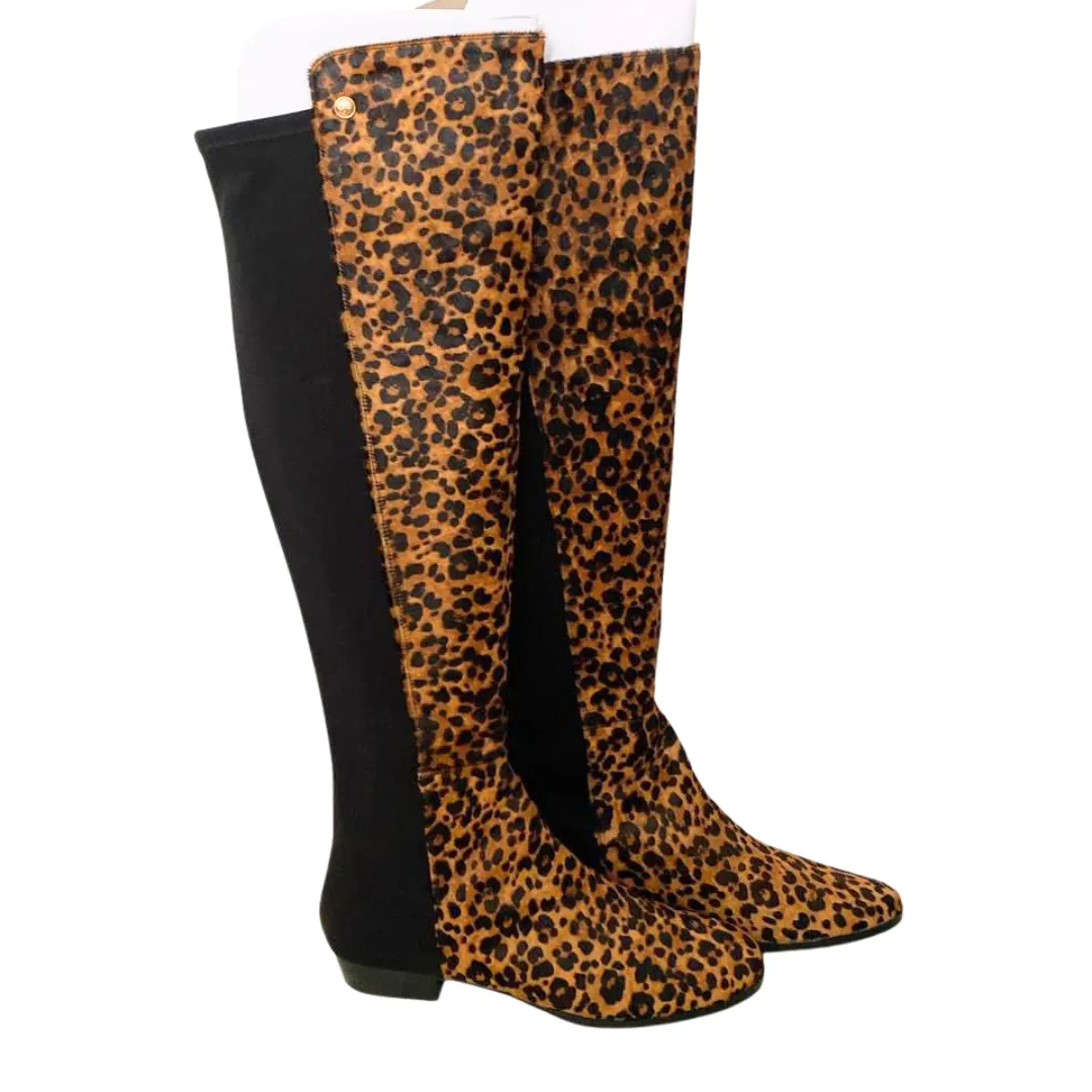 VINCE CAMUTO Leopard Print Overknee Boots SIZE 40