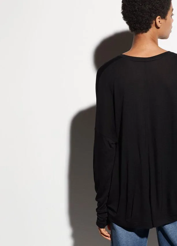 Vince - Drop Shoulder V-Neck Black