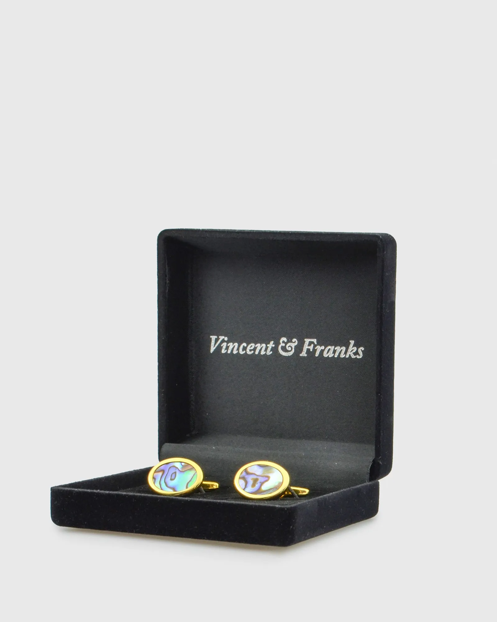 VINCENT & FRANKS VF24223 ABALONE GOLD CUFFLINKS