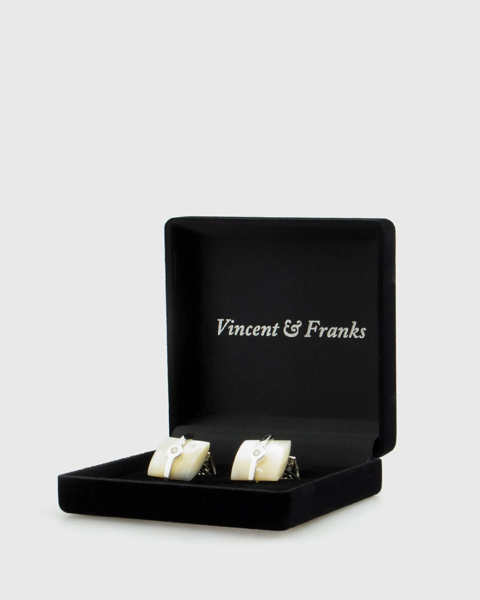 VINCENT & FRANKS VF29533M STERLING SILVER  MOP CUFFLINKS