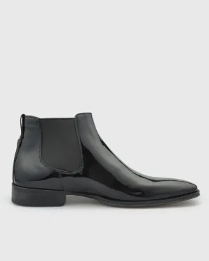 VINCENT & FRANKS VFS21-23 BLACK PATENT CHELSEA BOOT