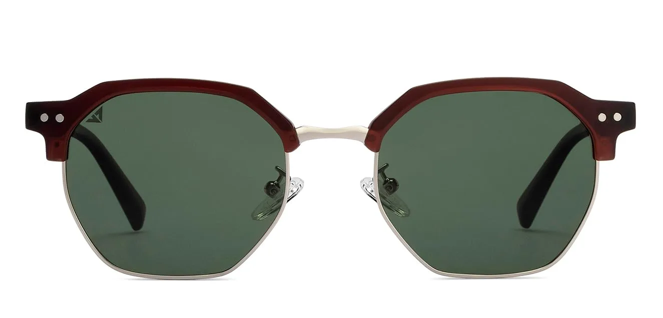 Vincent Chase By Lenskart | Green Full Rim Rectangular | HOLIDAY EDIT | Branded Latest and Stylish Sunglasses | Polarized and 100% UV Protected | Men & Women | Medium | VC S16341