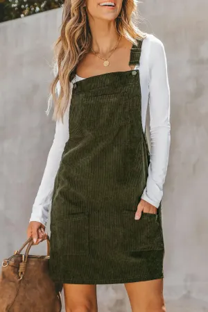 Vineyard Green Corduroy Overall Dress