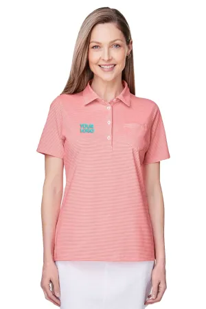 Vineyard Vines Custom Ladies Fanshell Polos, White/Fiery Coral