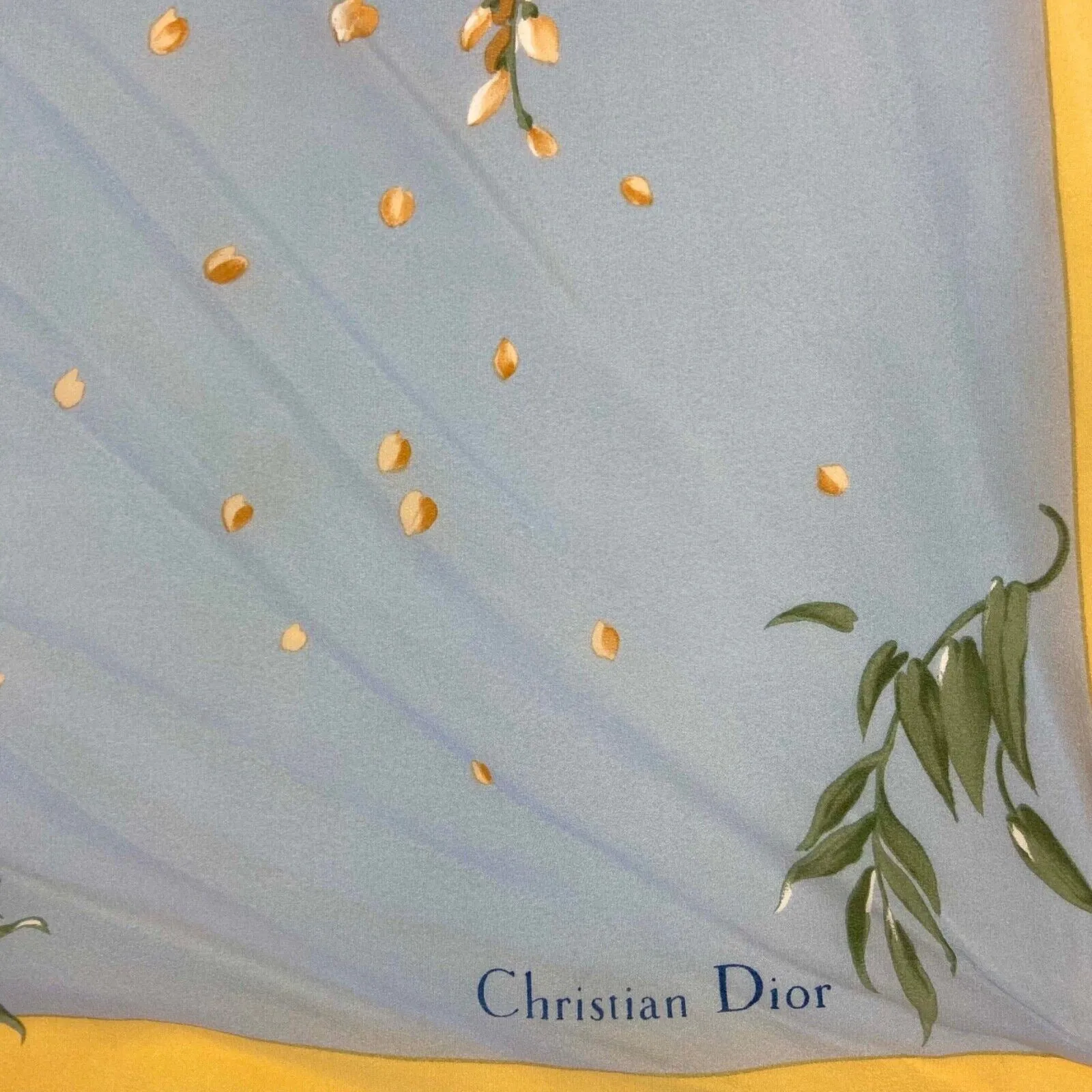 Vintage 100% Silk Light Blue Dior Scarf