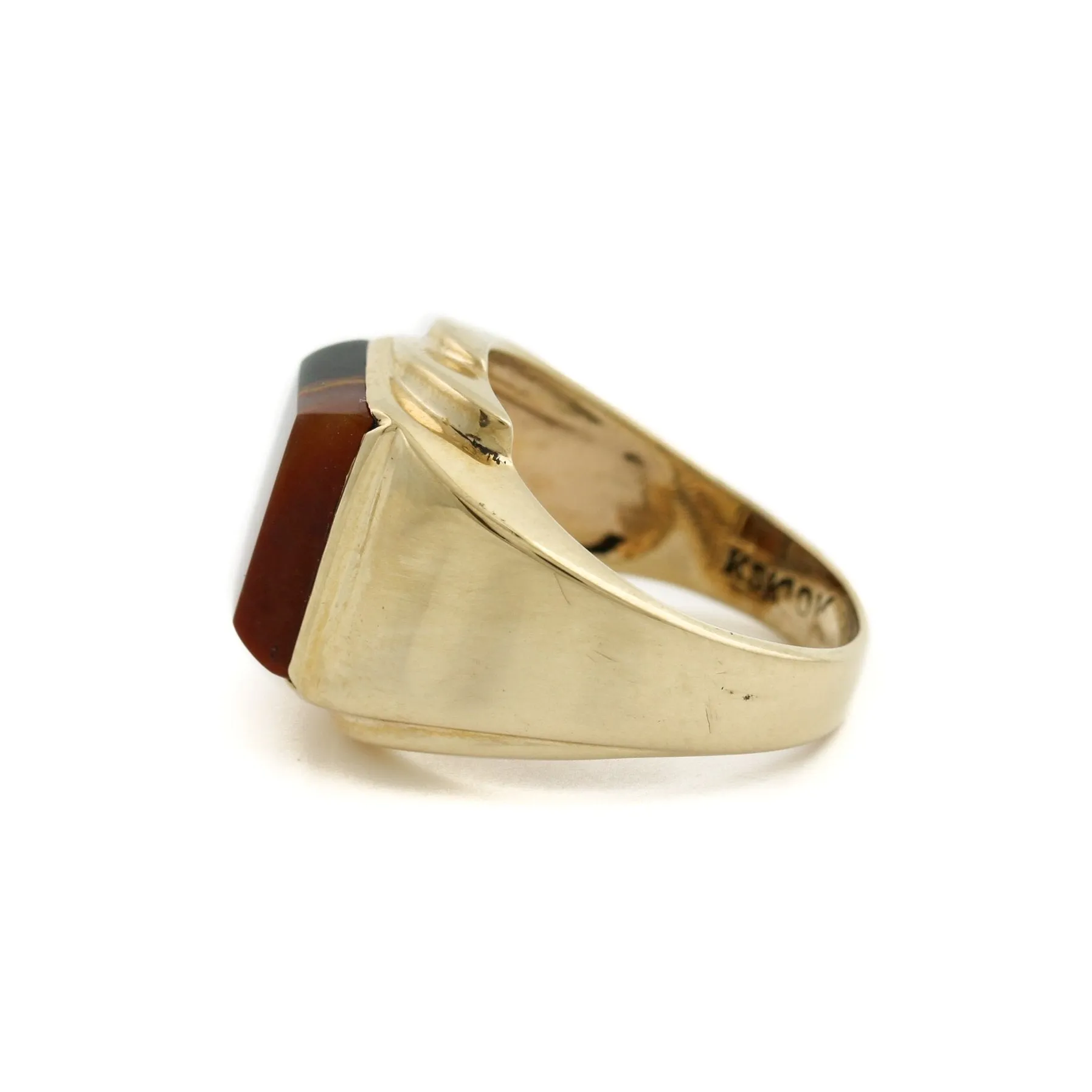 Vintage 10k Gold x Two-Tone Jasper Signet