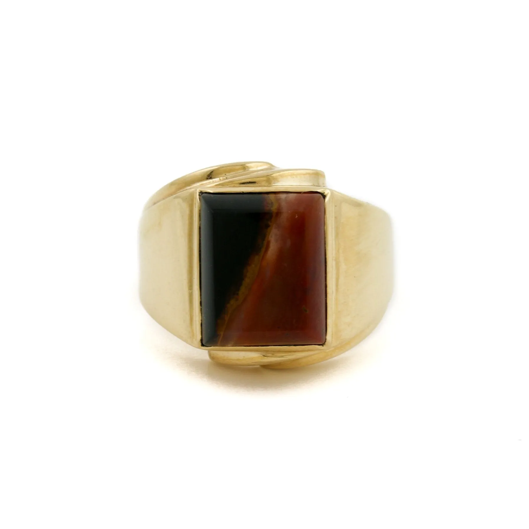 Vintage 10k Gold x Two-Tone Jasper Signet