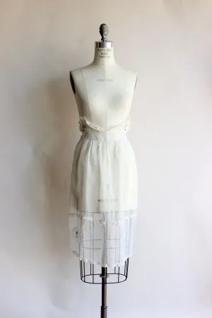 Vintage 1930s 1940s Embroidered Organza Half Apron