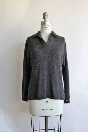 Vintage 1950s 1960s Charcoal Gray Hathaway Sweater