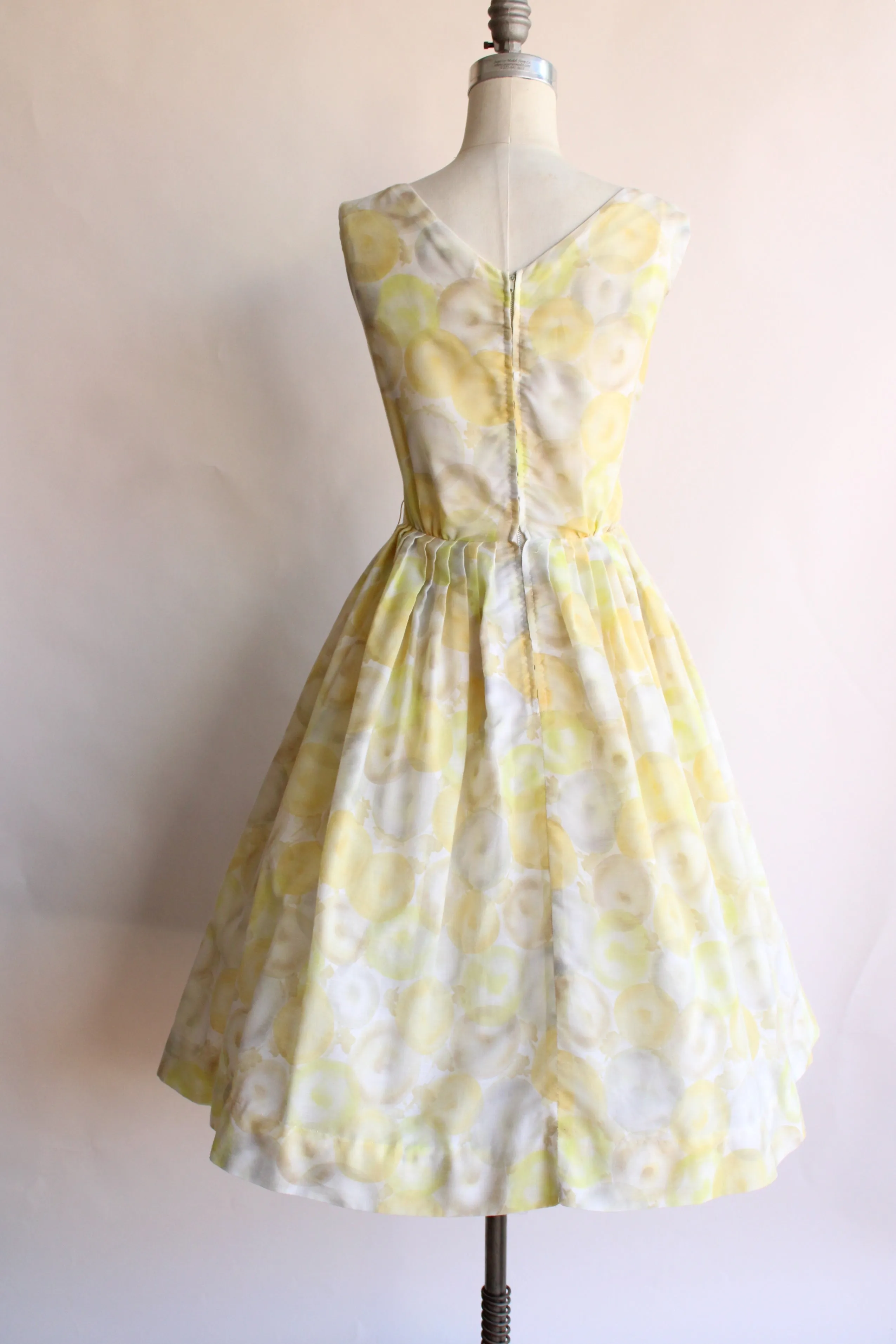 Vintage 1950s Yellow and Gray "Bubble" Dress